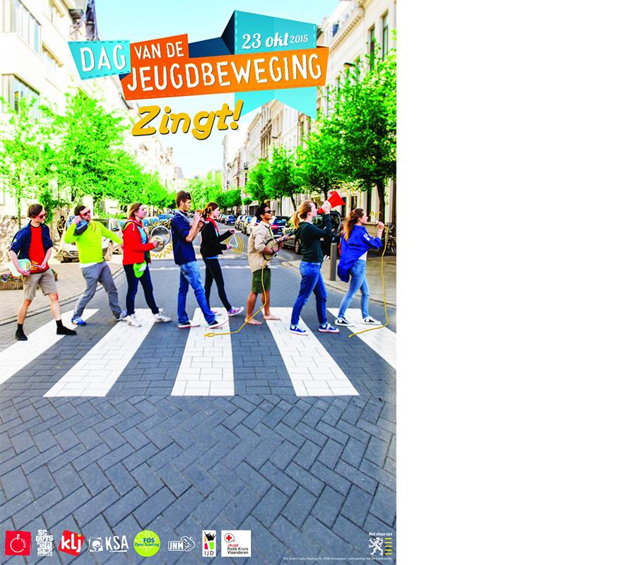 Affiche 2015, in een rij over het zebrapad